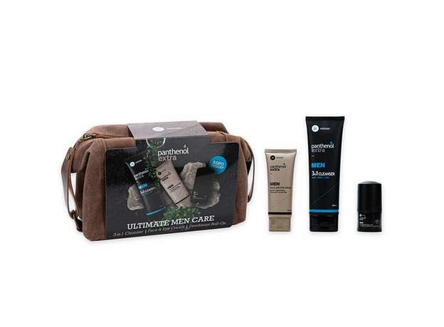 Panthenol Extra Ultimate Men Care Promo με Panthenol Extra Men Αφρόλουτρο & Σαμπουάν 3σε1, 200ml, Ενυδατική Κρέμα Προσώπου & Ματιών, 100ml, Αποσμητικό Roll On, 50ml & Δώρο Νεσεσέρ, 1τεμ, 1σετ