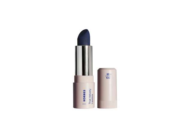 Korres True Velvety Lipstick  - 80 Aegean Blue Κραγιόν με Κρεμώδη υφή & Πλούσιο Χρώμα με Μόλις Ένα Πέρασμα 3g