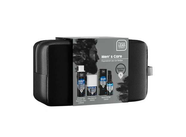 Pharmalead Promo Men's Care Shower Gel Shampoo 3in1 Travel Size 100ml & Deo Roll-On 50ml & Beard Oil Gel 30ml & Νεσεσέρ