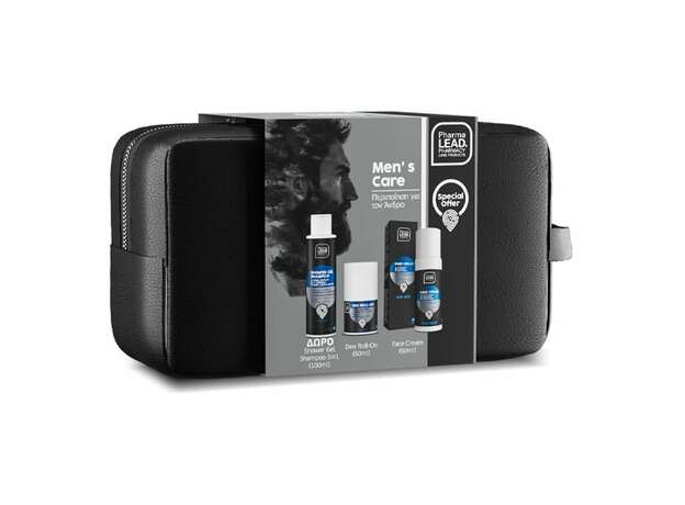 Pharmalead Promo Men's Care Σετ Περιποίησης για τον Άνδρα με Κρέμα Προσώπου 3σε1, 50ml, Αποσμητικό Roll-On, 50ml & Δώρο Ανδρικό Σαμπουάν - Αφρόλουτρο 3σε1, 100ml & Νεσεσέρ, 1τεμ, 1σετ