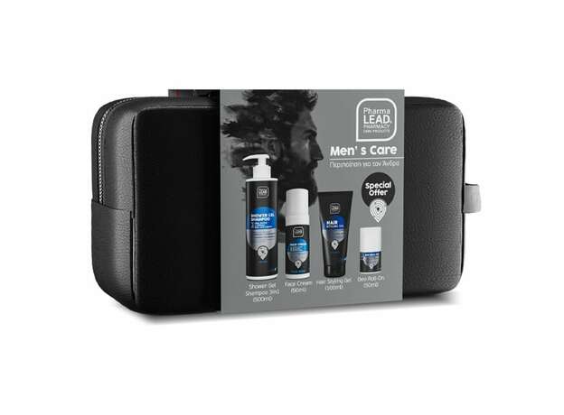 Pharmalead Men’s Care Complete Routine Σετ Ανδρικής Περιποίησης με 3σε1 Aνδρικό Σαμπουάν - Αφρόλουτρο, 500ml, Κρέμα Προσώπου, 50ml, Gel Μαλλιών, 100ml, Αποσμητικό Roll-On, 50ml & Δώρο Νεσεσέρ, 1τεμ, 1σετ