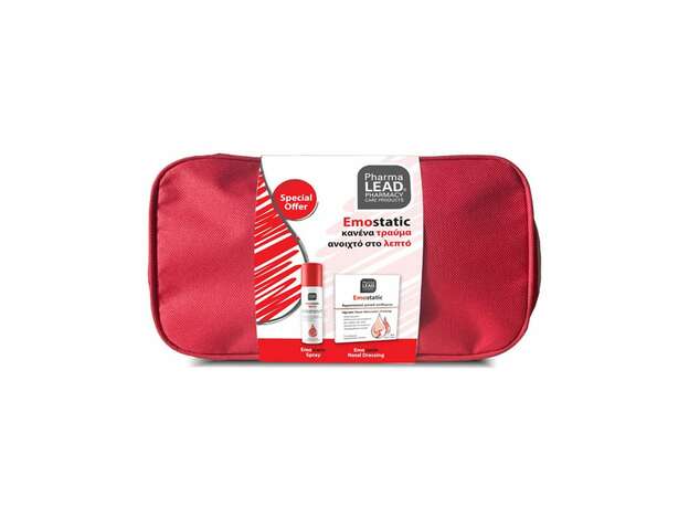 Pharmalead Emostatic Duo First Aid Kit με Αιμοστατικό Σπρέι, 60ml, Αιμοστατικά Ρινικά Επιθέματα, 2τεμ & Δώρο Νεσεσέρ, 1τεμ, 1σετ