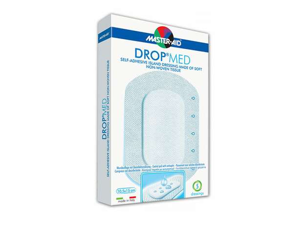 Masteraid Drop Med Αυτοκόλλητες Αντικολλητικές Γάζες 10,5x15cm (6x10,2), 5 τεμάχια