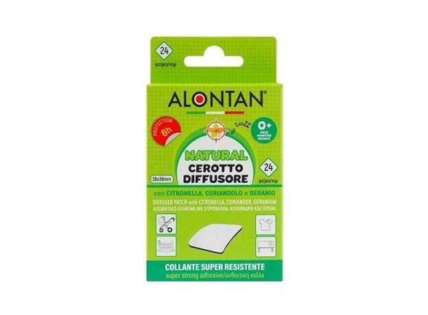 ALONTAN Εντομοαπωθητικά Αυτοκόλλητα CEROTTO 38x38mm Κατάλληλα για Παιδιά 24τμχ