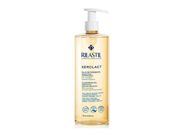 Rilastil Xerolact Cleansing Oil Promo (400ml Επιπλέον Προϊόν) Ελαιώδες Καθαριστικό για Αναπλήρωση Λιπιδίων με Φυσιολογικό pH 5,5 για Επιδερμίδες με Τάση Ατοπίας, 750ml