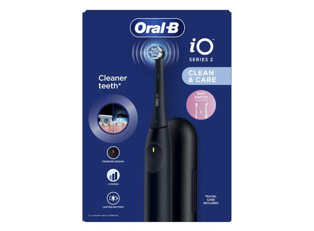 Oral B iΟ Series 2 Clean & Care & with Travel Case Ηλεκτρική Οδοντόβουρτσα με Θήκη Ταξιδιού Μαύρη, 1σετ