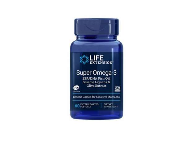 Life Extension Super Omega 3 with EPA/DHA with Sesame Lignans Olive, 60 soft gels