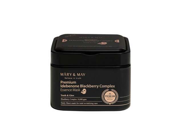 Mary & may Premium Idebenone Blackberry Complex 10080ppm Essence Mask - Μάσκα Προσώπου - 20 τεμάχια 250g