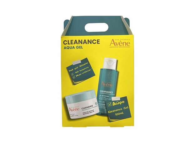 Avene Cleanance Aqua Gel Cream Ενυδατική για Δέρμα Μεικτό προς Λιπαρό, 50ml & Cleanance Gel Καθαρισμού Προσώπου, 100ml
