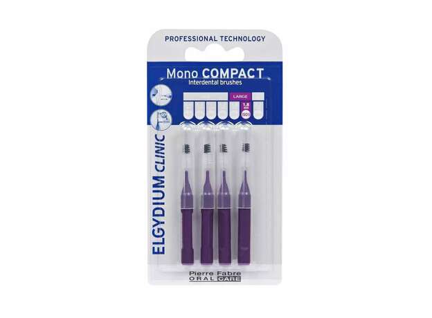 Pierre Fabre Oral Care Elgydium Clinic Mono Compact Interdental Brushes Purple Μεσοδόντια Βουρτσάκια Μωβ 0.8 4 Τεμάχια