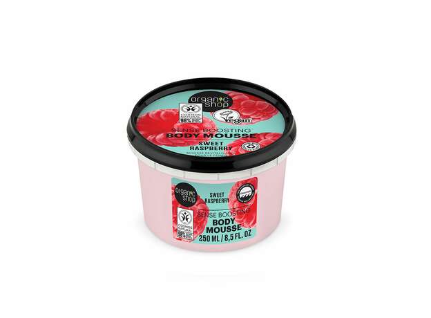 Organic Shop Body Mousse για Ενίσχυση Αισθήσεων, Sweet Raspberry, 250ml