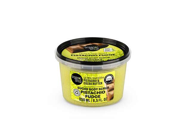 Organic Shop Scrub Σώματος Pistachio Fudge με Φιστίκι & Βούτυρο Κακάο για Λεία και Απαλή Επιδερμίδα, 250ml