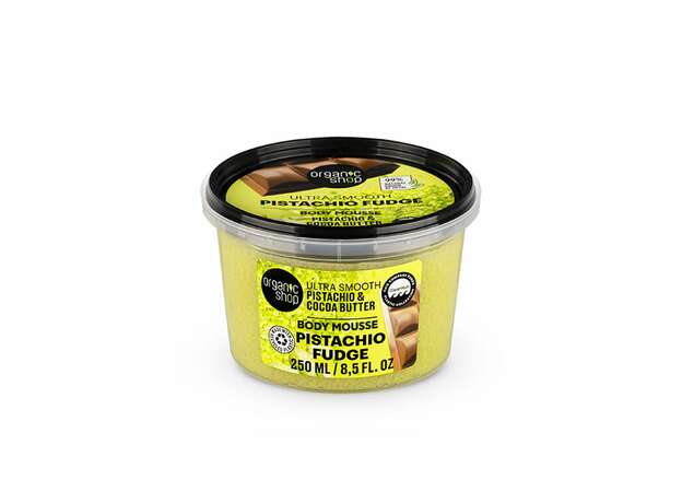 Organic Shop Body Mousse Pistachio Fudge με Φιστίκι & Βούτυρο Κακάο για Βαθιά Ενυδάτωση, 250ml