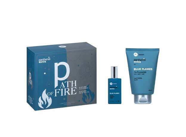 Medisei Panthenol Extra Men Promo Path of Fire με Men Blue Flames 3in1 Cleanser Ανδρικό Σαμπουάν - Αφρόλουτρο, 200ml & Blue Flames Eau De Toilette Ανδρικό Άρωμα, 50ml, 1σετ