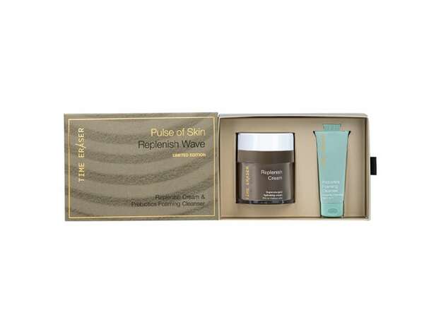Medisei Time Eraser Promo Pulse of Skin Replenish Wave Limited Edition με Replenish Αντιρυτιδική Κρέμα για Βαθιές Ρυτίδες, 50ml & Prebiotics Foaming Cleanser Αφρώδες Gel Καθαρισμού, 20ml, 1σετ