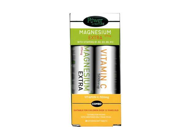 Power Health Magnesium Extra 375mg + Δώρο Vit.C 500mg, 20+20 Αναβράζοντα Δισκία