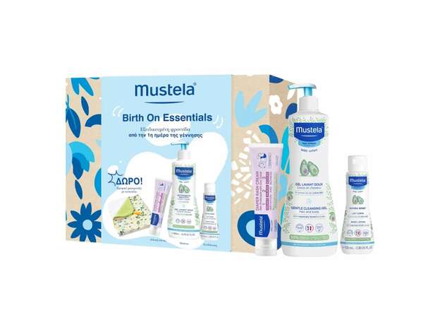 Mustela Birth Promo Gentle Cleansing Gel 500ml & Body Lotion 100ml & Diaper Rash Cream 100ml & Βρεφικό Μπουρνούζι