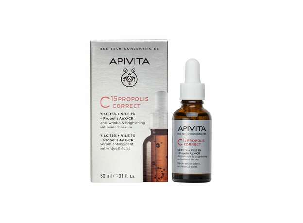 Apivita Bee Tech Concentrates C15 Propolis Correct Αντιρυτιδικός & Αντιοξειδωτικός Ορός Λάμψης, 30ml