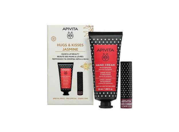 APIVITA Promo Hugs And Kisses Jasmin – Σετ Ενυδάτωσης Χεριών Και Χειλιών 50ml+4.4g
