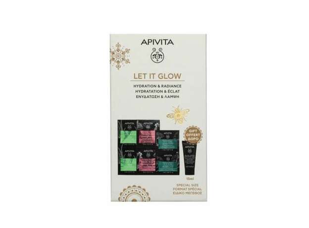 Apivita Promo Let It Glow Hydration & Radiance Set  - Μάσκες Ενυδάτωσης & Λάμψης & Δώρο Black Cleansing Jelly 4τμχ