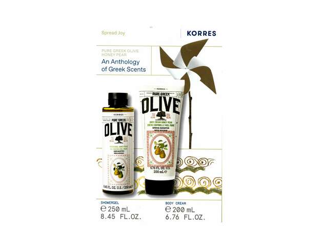 Korres Σετ Pure Greek Olive Μέλι Αχλάδι – Αφρόλουτρο 250ml & Κρέμα Σώματος 200ml