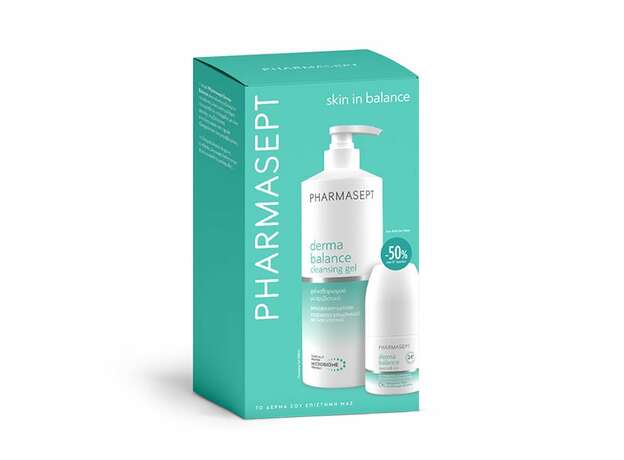 Pharmasept Skin in Balance Set Promo (-50% στο 2ο Προϊόν) Derma Balance Gel Καθαρισμού για Πρόσωπο & Σώμα, 500ml & Αποσμητικό Roll-On, 50ml, 1σετ