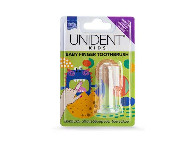 Intermed Unident Kids Baby Finger Toothbrush Βρεφική Οδοντόβουρτσα Δακτύλου, 1τεμ