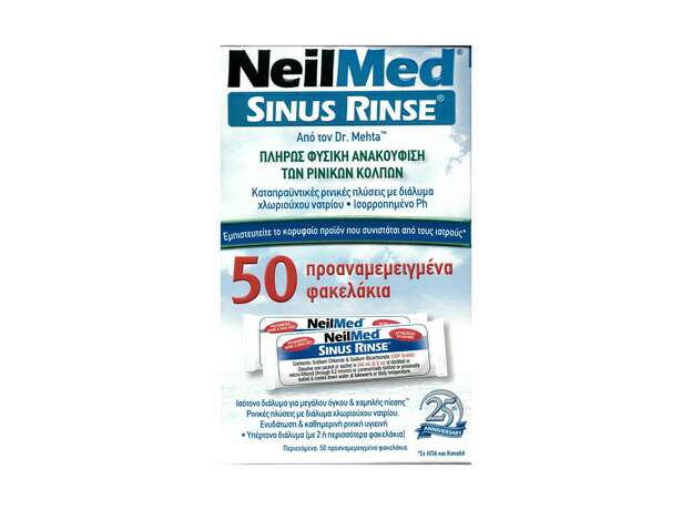 NeilMed Sinus Rinse Ανταλλακτικά Ισοτονικό Διάλυμα Ρινικών Πλύσεων για Ενήλικες, 50sachets