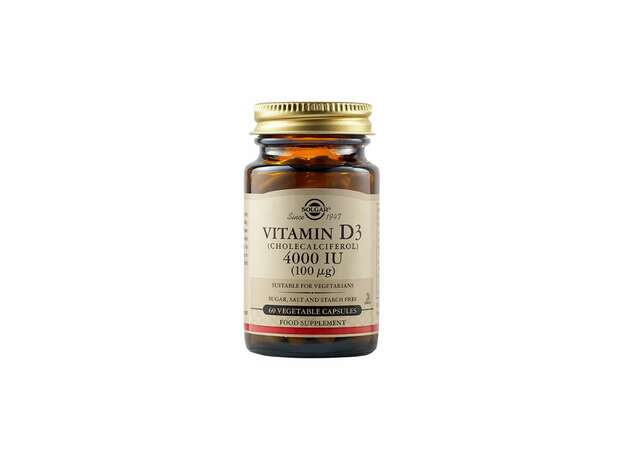 Solgar Vitamin D3 4000 IU (100μg), 60veg.caps
