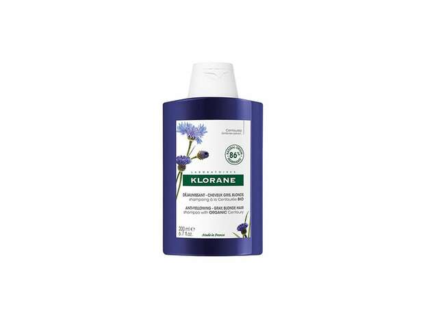 Klorane Anti-Yellowing Shampoo with Organic Centaury for Gray & Blonde Hair Σαμπουάν κατά του Κιτρινίσματος για Ασημένιες Ανταύγιες με Βιολογική Κενταυρίδα, 200ml