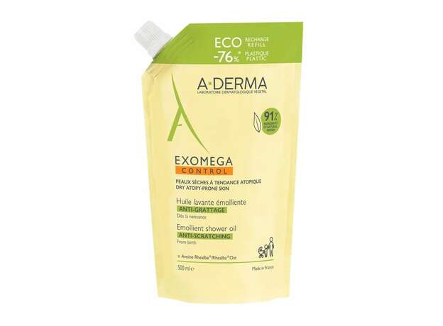 A-Derma Exomega Control Anti-Scratching Emolient Shower Oil Refill 500ml