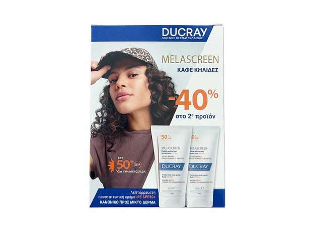 Ducray Promo (-40%) Duo Melascreen SPF50+ Λεπτόρρευστη Αντηλιακή Κρέμα Κατά των Κηλίδων, 2x50ml