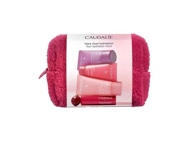 Caudalie Your Hydration Ritual Winter Pouch, Ενυδατικό Καθαριστικό Τζελ 30ml Κρέμα Βαθιάς Ενυδάτωσης 15ml Στικ Χειλιών 4.5gr & Λοσιόν Ενυδάτωσης 30ml σε τσαντάκι