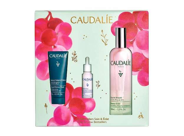Caudalie Beauty Elixir 100ml & Instant Detox Mask 15ml & Vinoperfect Brightening Dark Spot Serum 10ml
