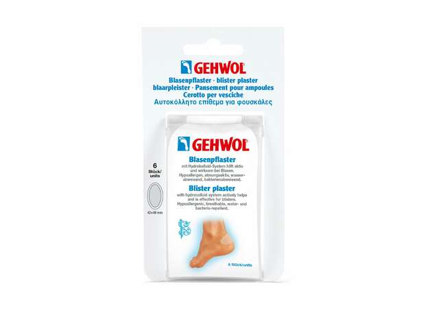 Gehwol Blister Plaster Αυτοκόλλητο Υδροκολλοειδές Επίθεμα για Φουσκάλες 6 Τεμάχια