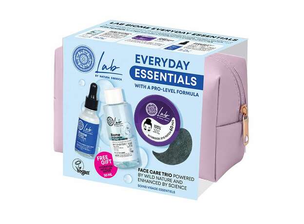 Natura Siberica Promo Lab Biome Everyday Essentials Balance Ορός Προσώπου, 30ml, Super Tonic Επιθέματα Ματιών, 60τεμ, Δώρο Hydration Micellar Water, 50ml & Δώρο Νεσεσέρ, 1τεμ, 1σετ