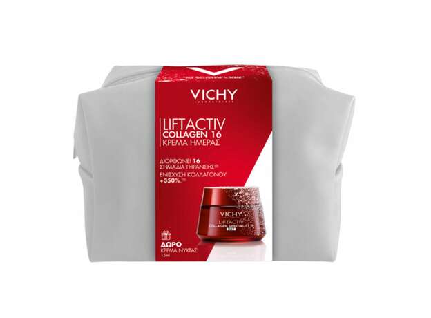 Vichy Promo Liftactiv Collagen Specialist 16 Κρέμα Ημέρας, 50ml & Δώρο Liftactiv Collagen Specialist Night Κρέμα Νύχτας, 15ml & Νεσεσέρ, 1τεμ, 1σετ