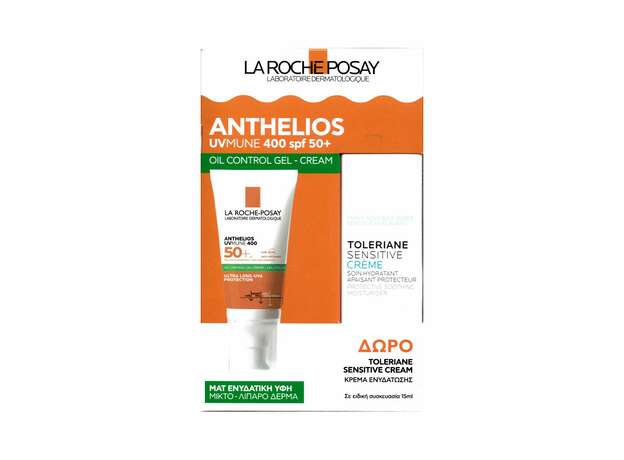 La Roche Posay Promo Anthelios UVMune 400 Oil Control Gel Cream SPF50+ 50ml & Δώρο Toleriane Sensitive Cream 15ml