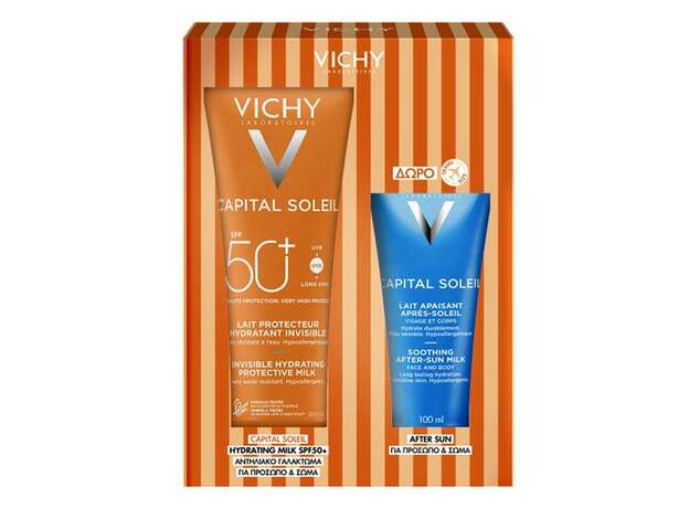 Vichy Promo Capital Soleil Invisible Protective Milk SPF50+ 300ml & Δώρο Soothing After-Sun Milk 100ml