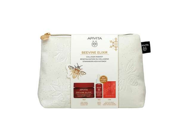 Apivita Promo Beevine Elixir με Αντιρυτιδική Κρέμα Ελαφριάς Υφής για Σύσφιξη & Lifting, 50ml & Δώρο Ορός Σύσφιξης, 10ml, Κρέμα για Μάτια & Χείλη, 1.5ml & Νεσεσέρ, 1τεμ, 1σετ