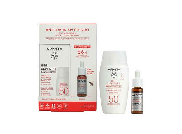 Apivita Promo Anti-Dark Spots Duo Bee Sun Safe Daily Age Repair Dry SPF50, 50ml & Δώρο C15 Propolis Correct Serum 10ml, 1σετ