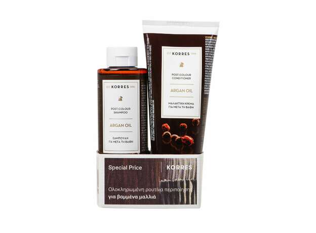 Korres Promo Post Color Argan Oil Σαμπουάν για Μετά τη Βαφή, 250ml & Post Color Argan Oil Μαλακτική Κρέμα για Μετά τη Βαφή, 200ml, 1σετ