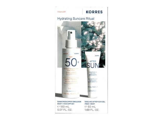 Korres Yoghurt Hydrating Suncare Ritual Sunscreen Spray Face & Body SPF50+ 150 ml + Cooling After Sun Gel 50 ml