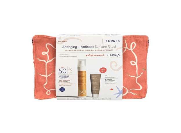 Korres Promo Red Grape Antiageing & Antispot Sunscreen Spf50, 50ml & Δώρο Black Pine 4D Bounce, Firming & Moisturizer Day Cream 20ml & Νεσεσέρ 1 Τεμάχιο