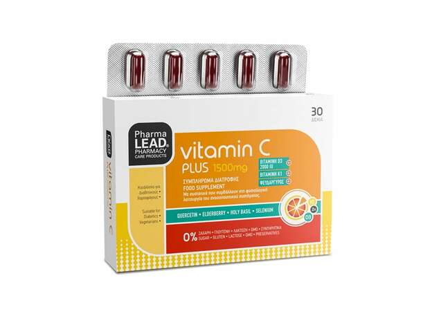 Pharmalead Vitamin C Plus 1500mg with Quercetin, Elderberry and Holy Basil, 30tabs