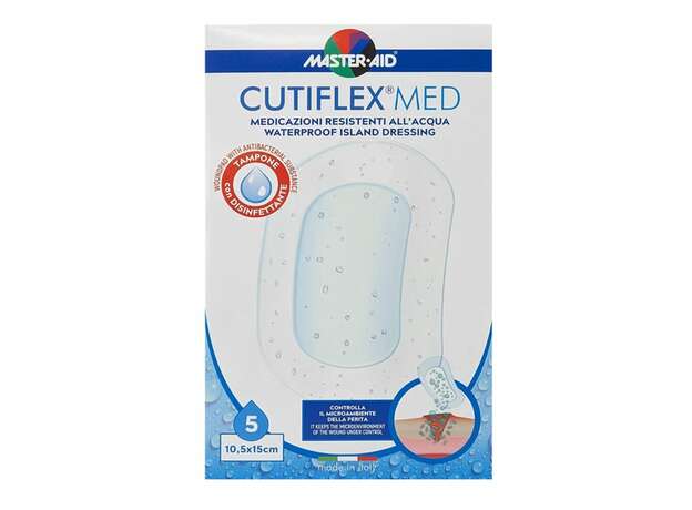 Masteraid Cutiflex Αυτοκόλλητες Διαφανείς & Αδιάβροχες Γάζες 10,5x15cm (6x10,2), 5 τεμάχια