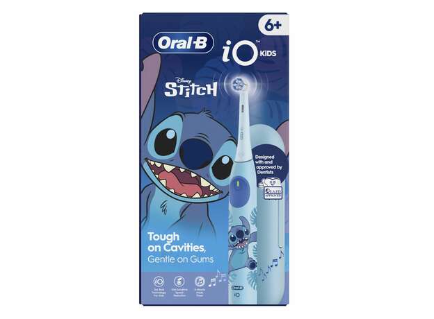 Oral-B iO Disney Stitch Επαναφορτιζόμενη Ηλεκτρική Οδοντόβουρτσα, 1τεμ, Κεφαλή Οδοντόβουρτσας, 1τεμ & Θήκη Ταξιδίου, 1τεμ από 6+ ετών, 1σετ