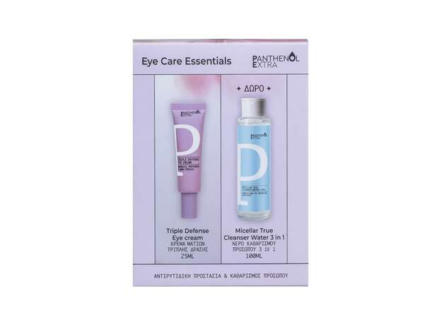 Panthenol Extra Promo Eye Care Essentials Triple Defense Κρέμα Ματιών, 25ml & Δώρο Micellar True Νερό Καθαρισμού Προσώπου 3σε1, 100ml, 1σετ