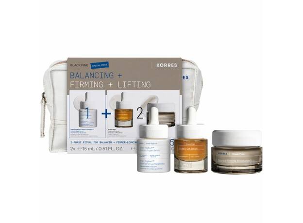 Korres Promo Greek Yoghurt Smart Probiotic Super Serum 15ml & Black Pine 4D Sculpt & Lift Serum 15ml & Black Pine 4D Bounce, Firming & Moisturizer Day Cream 40ml & Δώρο Νεσεσέρ 1 Τεμάχιο