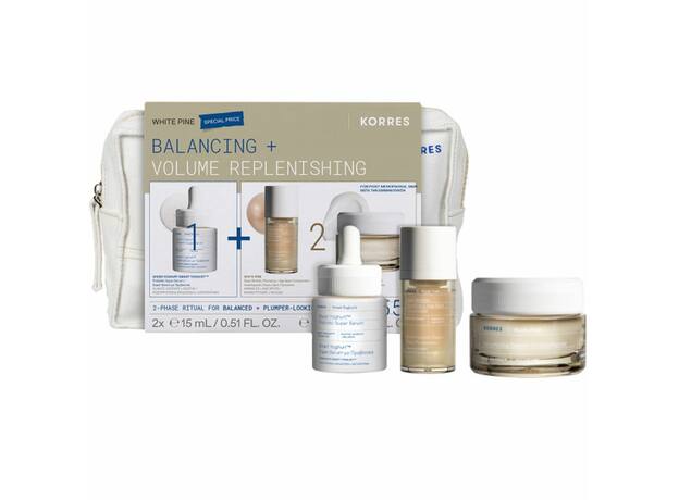 Korres Promo Greek Yoghurt Smart Probiotic Super Serum 15ml & White Pine Cream & Age Spot Concentrate Serum 15ml & Korres White Pine Volumizing Moisturizer Day Cream 40ml & Δώρο Νεσεσέρ 1 Τεμάχιο